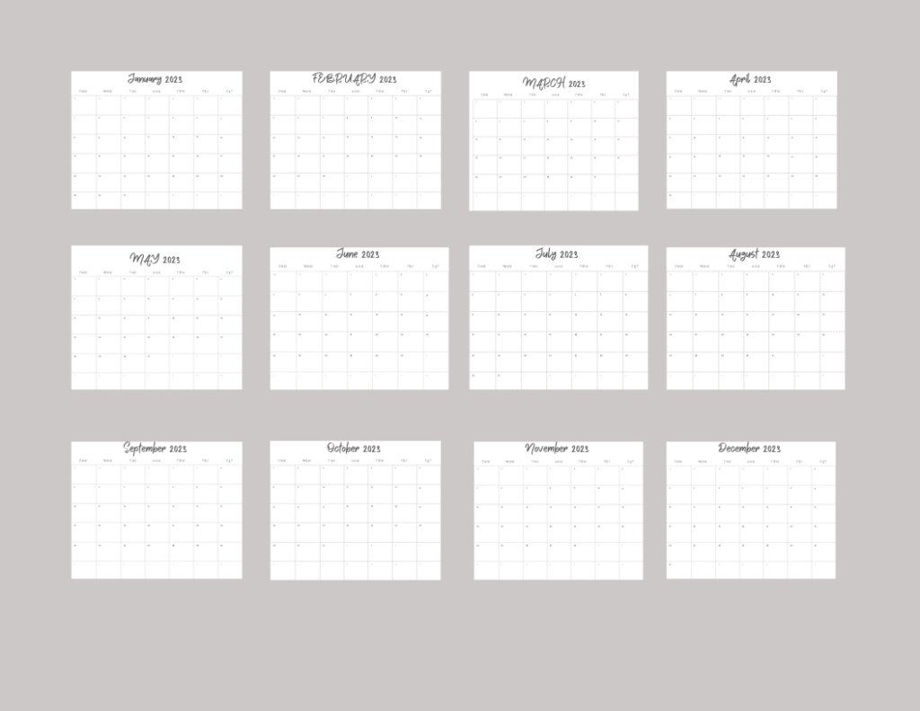 2023 Calendar Canva Template In 2022 Calendar Template Calendar 