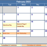 2023 Canada Calendar With Holidays 2023 Canada Calendar With Holidays