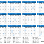 2023 Monthly Calendar With Holidays Calendar 2022