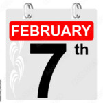 7th February Calendar With Ornament Stock Image And Royalty free