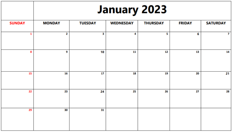 Basic Calendar 2023