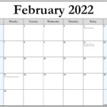 Blank Calendar For February 2022 Blank Calendar