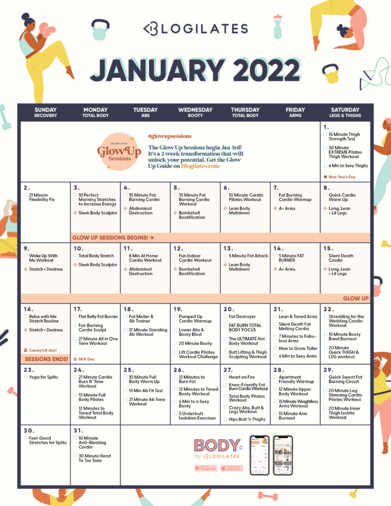 Blogilates February 2023 Calendar