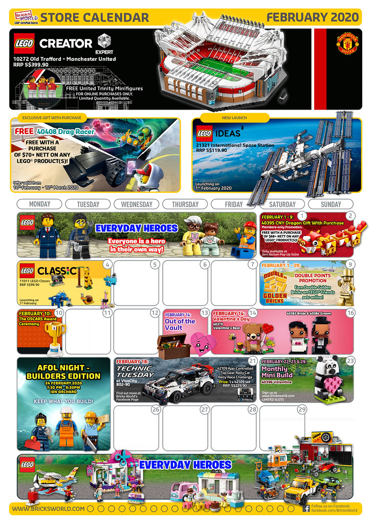 Brickfinder Bricks World LEGO Certified Store Calendar February 2020 