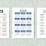 Calendar 2023 Year Set Vector Template Collection Graphic Design