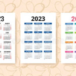 Calendar 2023 Year Set Vector Template Collection Graphic Design