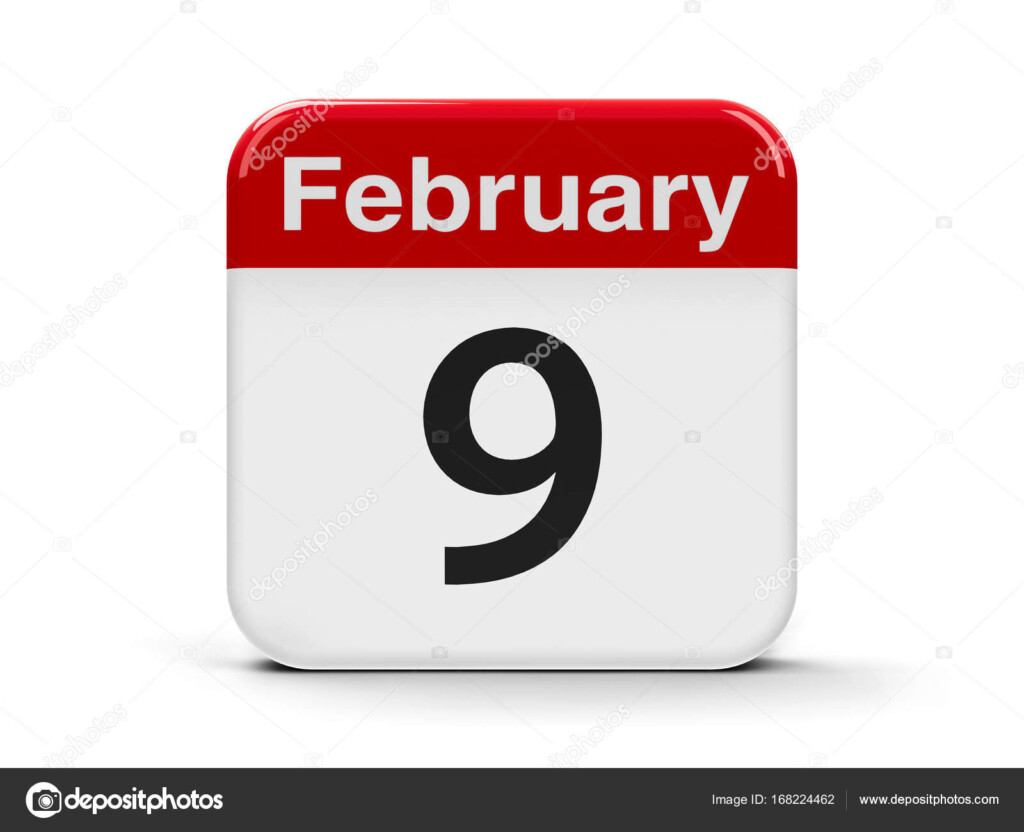 Calendar 9th February Stock Photo Oakozhan 168224462