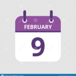 Calendar 9th Of February Stock Vector Illustration Of Note 134675499