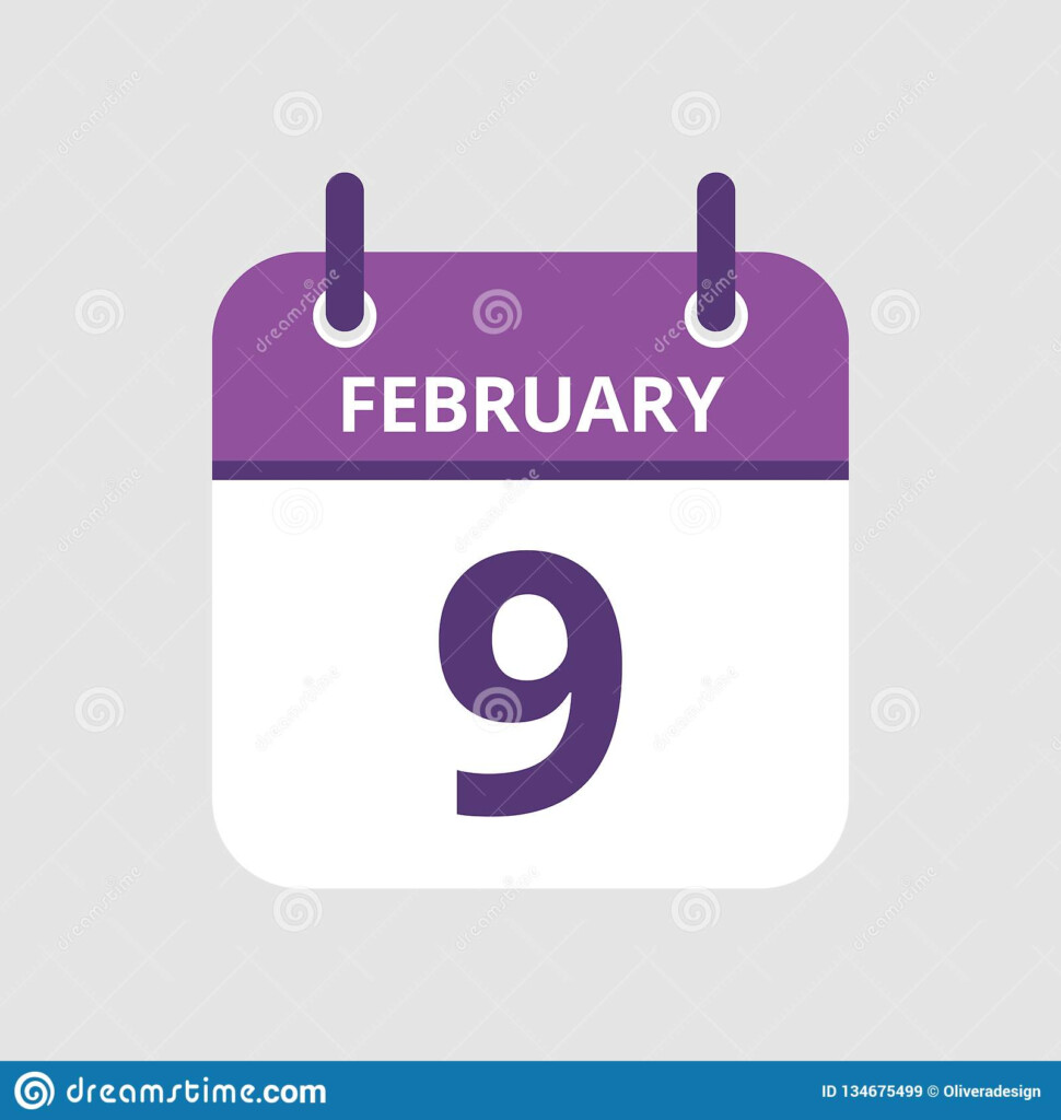 Calendar 9th Of February Stock Vector Illustration Of Note 134675499