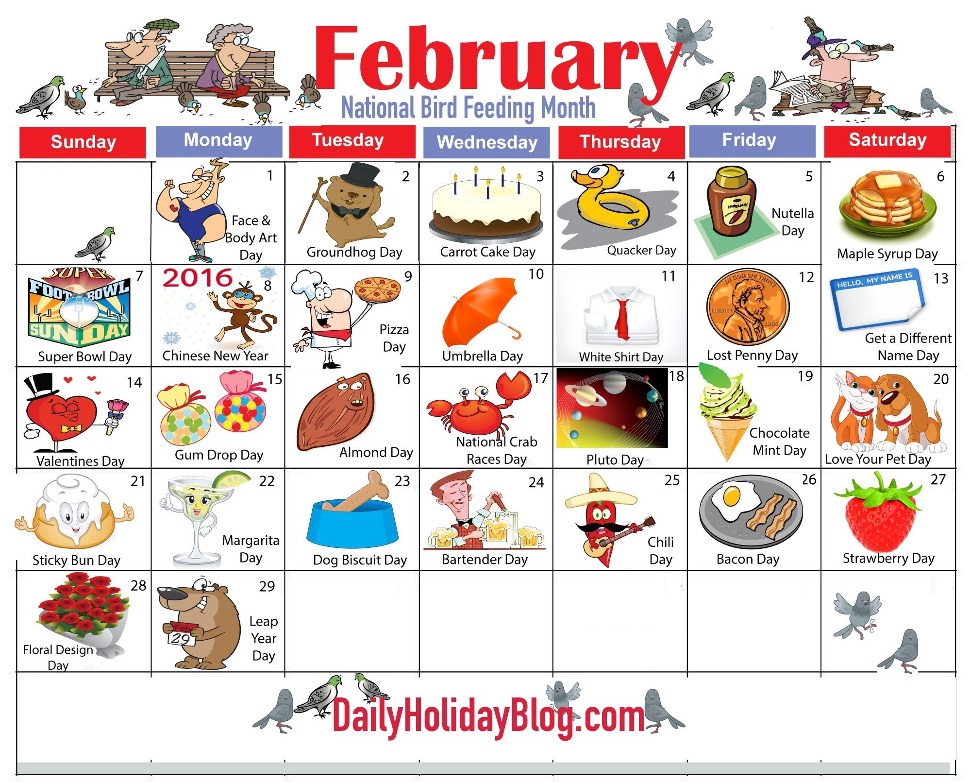 Calendar Holidays Special And Wacky Days Calendar Template Printable