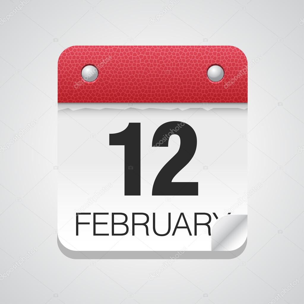 Calendar Icon With February 12 Stock Vector Whitebarbie 71507645