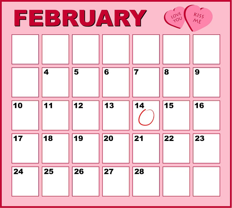 Calendar Pink February Free Image On Pixabay
