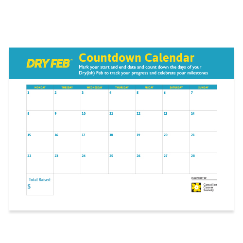 Countdown Calendars Dry Feb