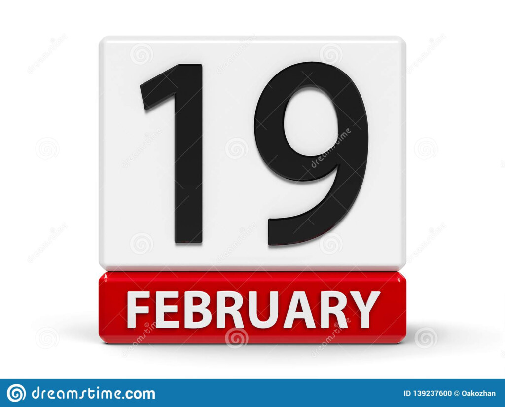 Cubes Calendar 19th February Stock Illustration Illustration Of 