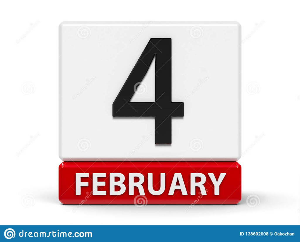 Cubes Calendar 4th February Stock Illustration Illustration Of Event 