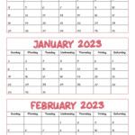 December 2022 To February 2023 Calendar Template Printable Print Now