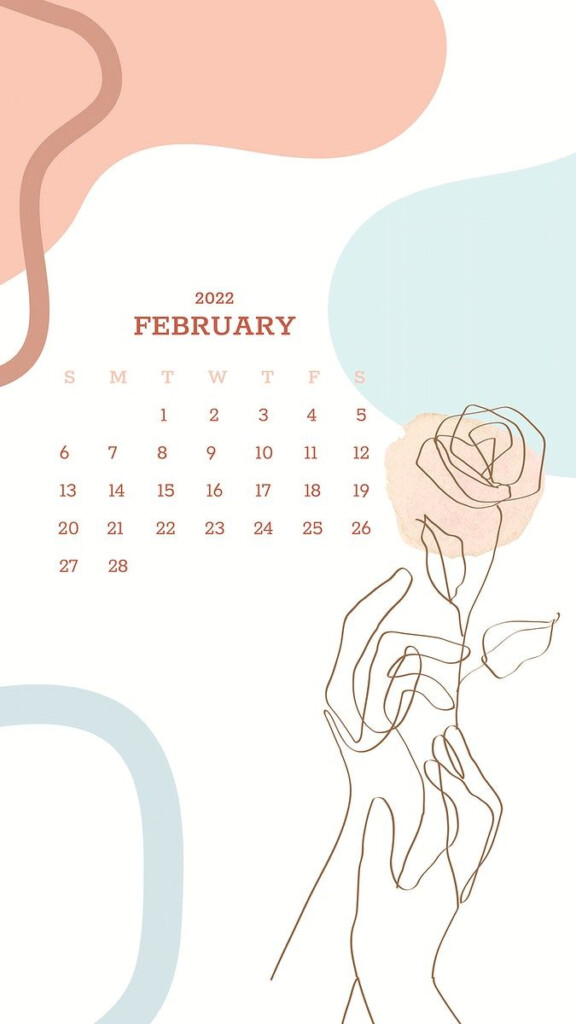 Download Free Vector Of Botanical Abstract February Monthly Calendar 