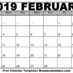 Download Printable February 2019 Calendars