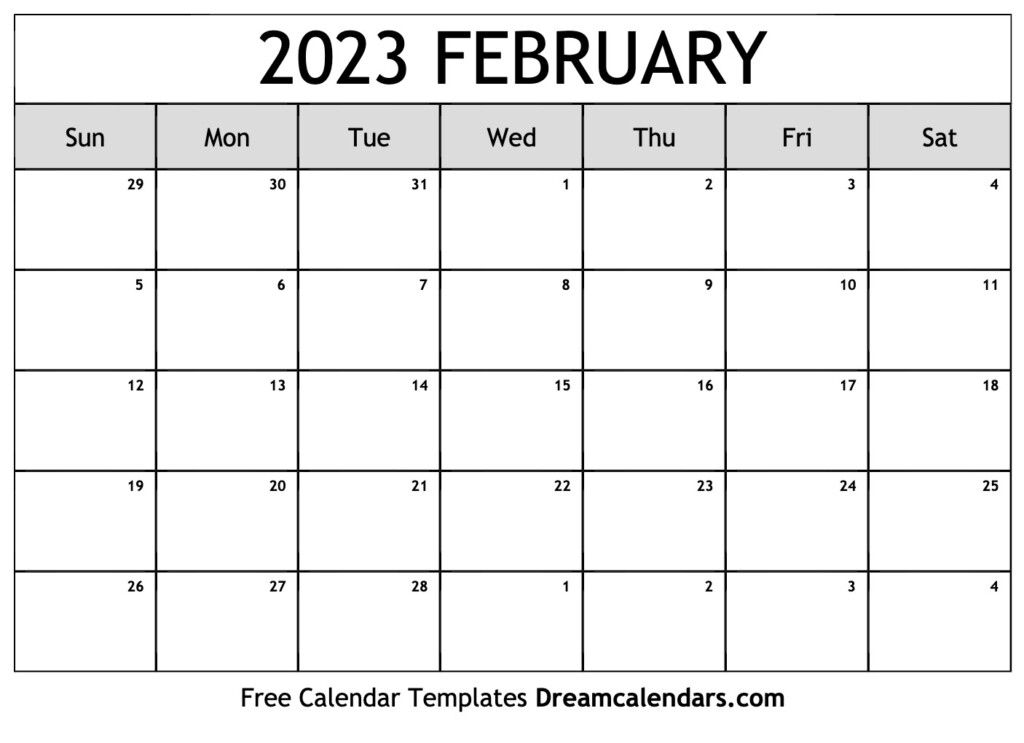 Download Printable February 2023 Calendars