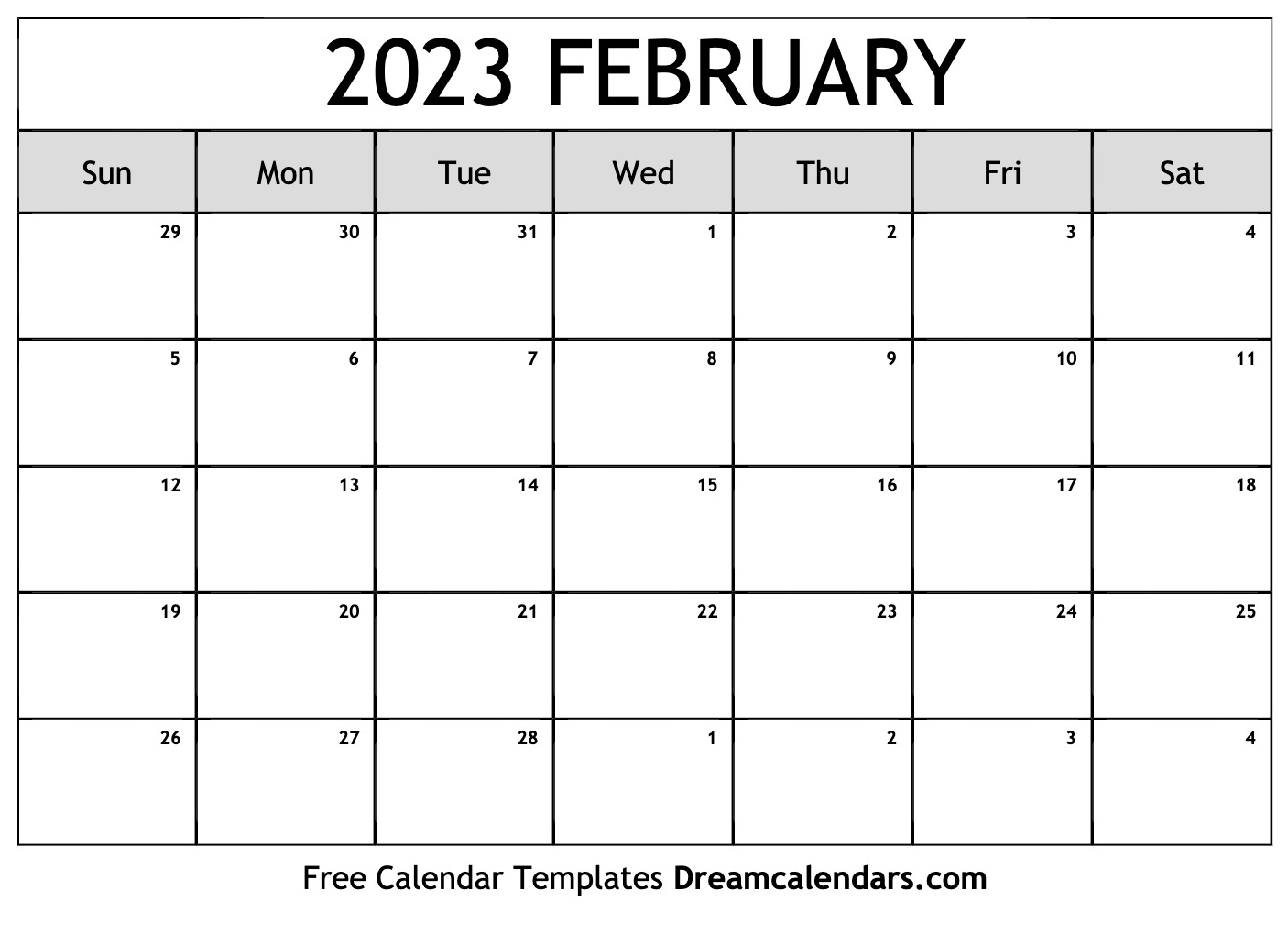 Download Printable February 2023 Calendars