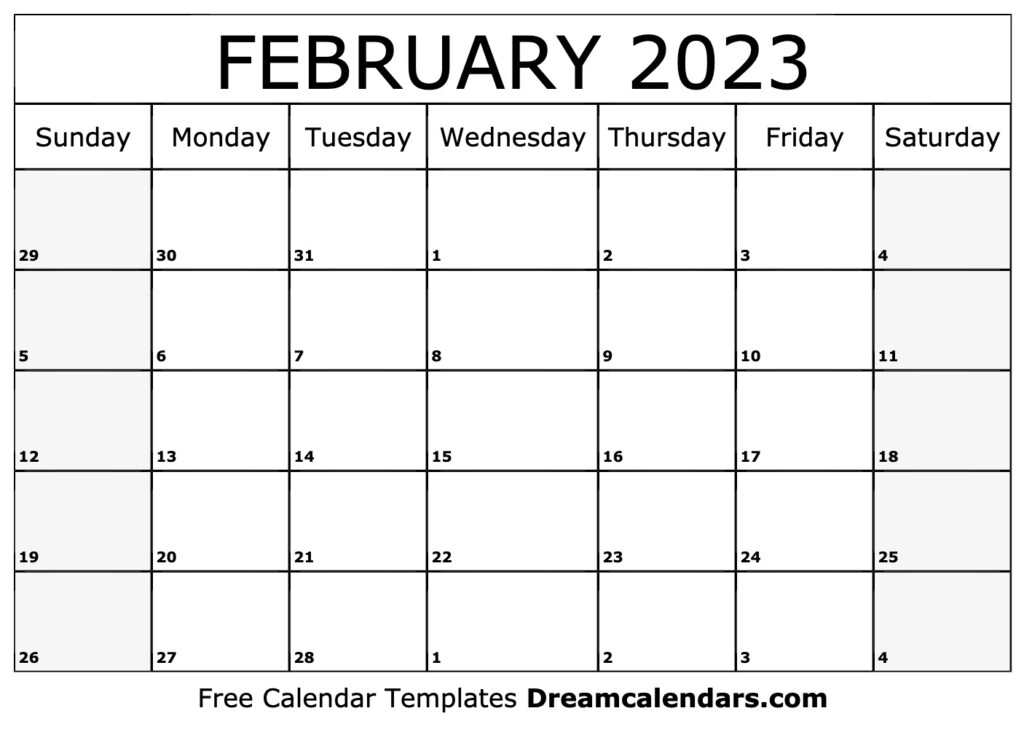 Download Printable February 2023 Calendars