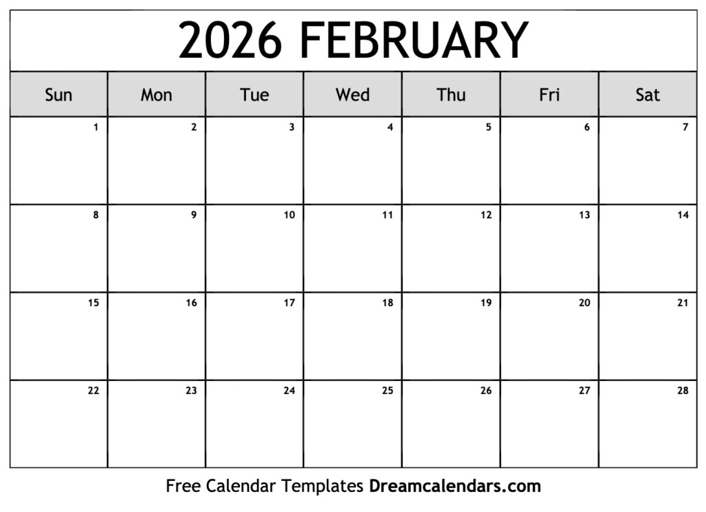 Download Printable February 2026 Calendars