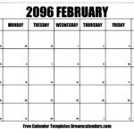 Download Printable February 2096 Calendars