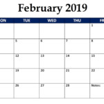 Editable Feb 2019 Calendar PDF Word Excel Printable Template With Holidays