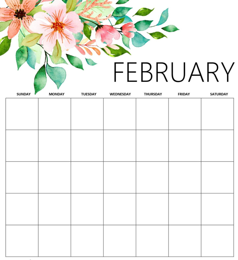 February 2019 Calendar Cute