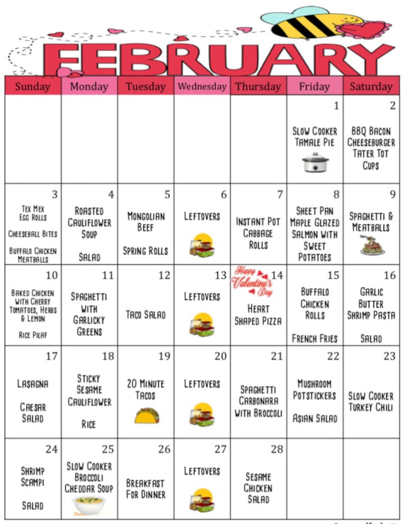 February 2019 Meal Planner Monthly Meal Plan Weekly Meal Etsy