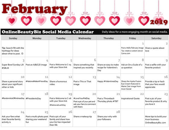 February 2019 Social Media Calendar
