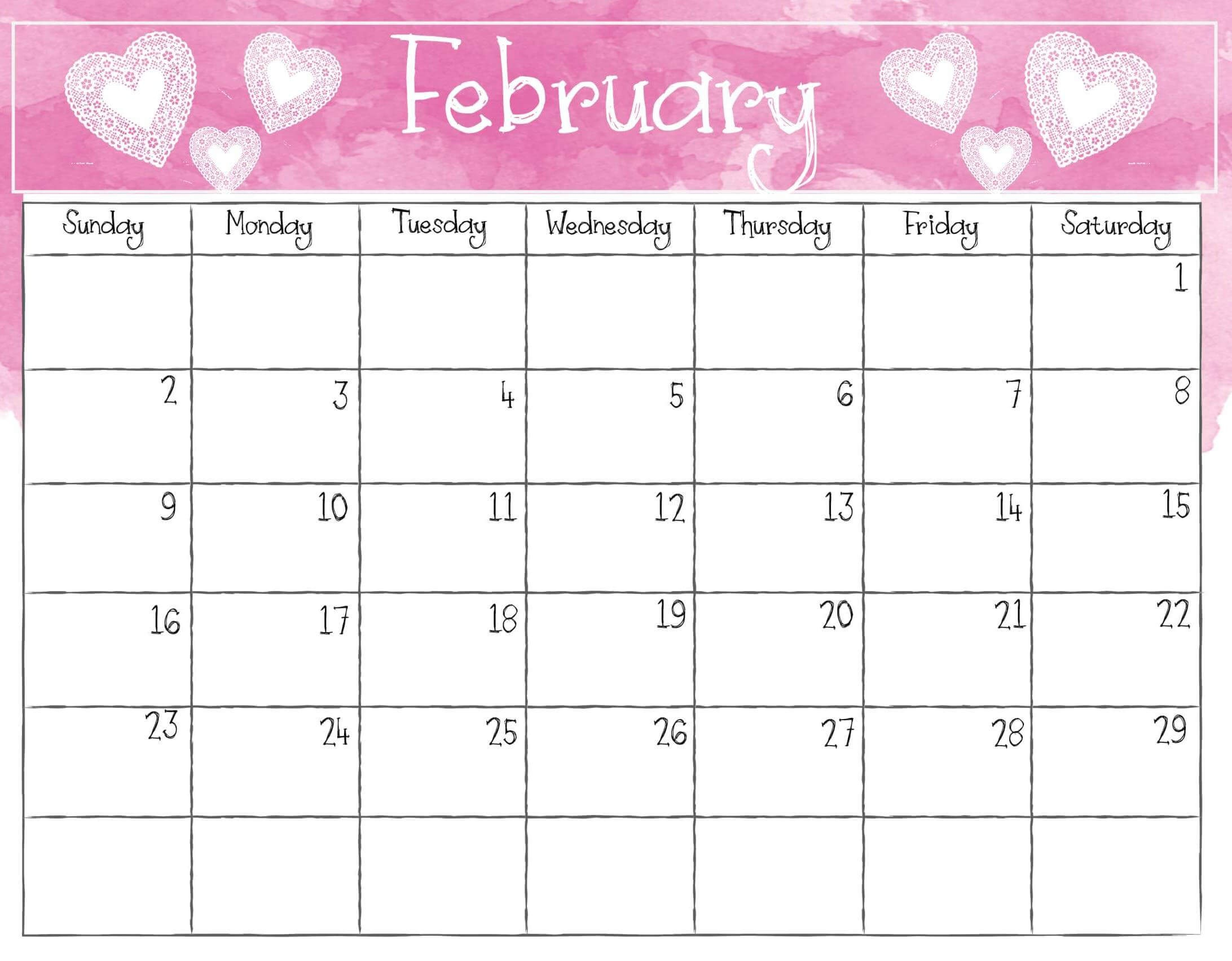 February 2020 Calendar PDF Excel Sheet Free Printable Calendar