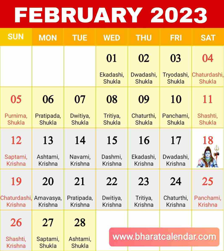 February 2023 Calendar Archives BHARAT CALENDAR