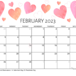 February 2023 Calendar Free Printable With Holidays