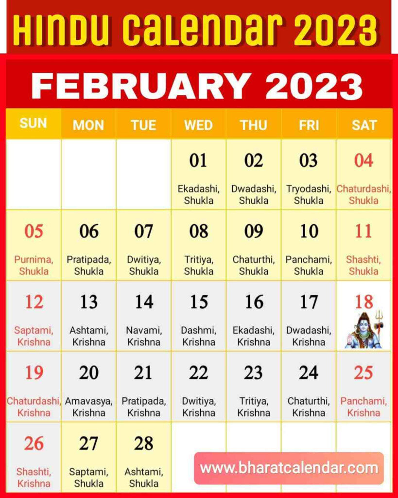 February 2023 Calendar India Archives BHARAT CALENDAR