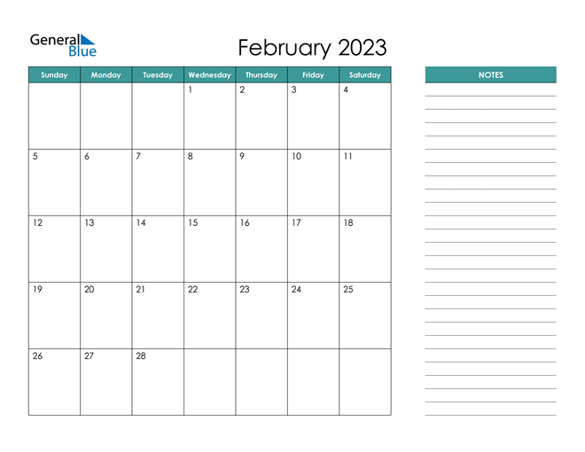 February 2023 Calendar PDF Word Excel 