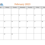 February 2023 Calendar PDF Word Excel