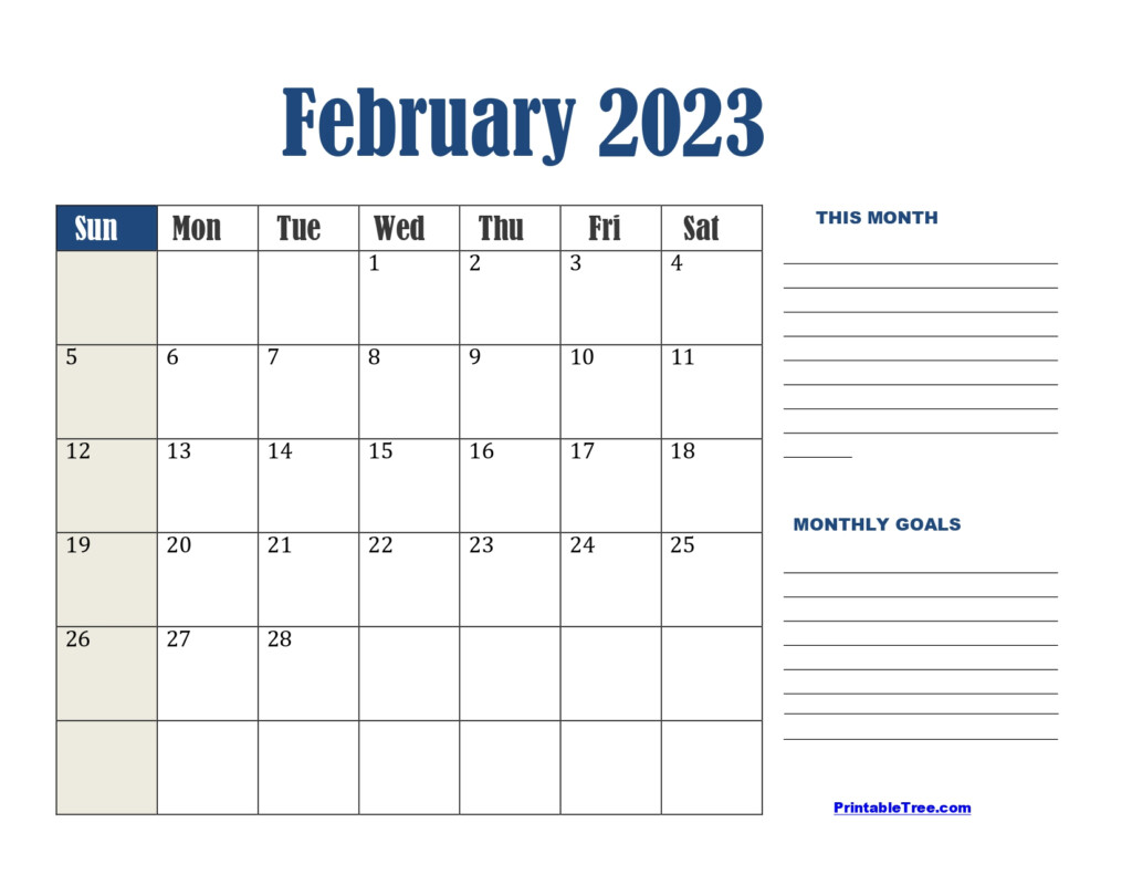 February 2023 Calendar Printable PDF With Holidays Templates