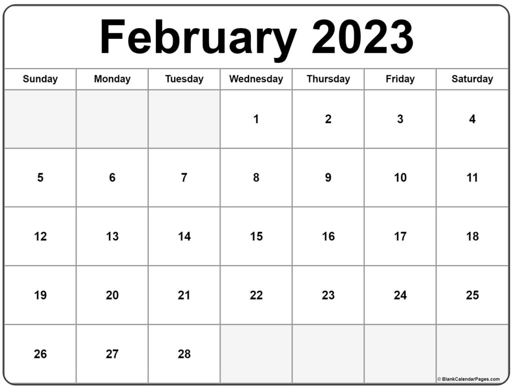 February 2023 Calendar Printable Printable Word Searches