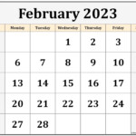 February 2023 Calendar Printable Printable Word Searches