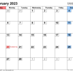 February 2023 Calendar Templates For Word Excel And PDF