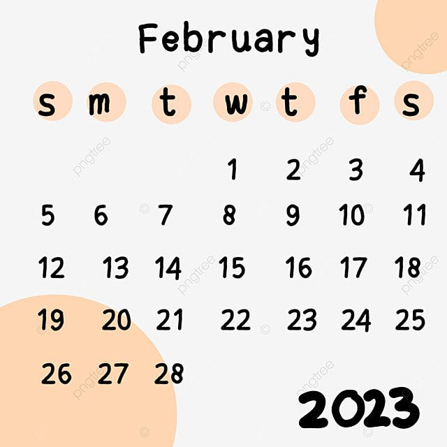 February 2023 Calendar White Transparent Calendar February 2023 