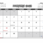 February 2023 Calendar With Holidays Printable PDF And Image