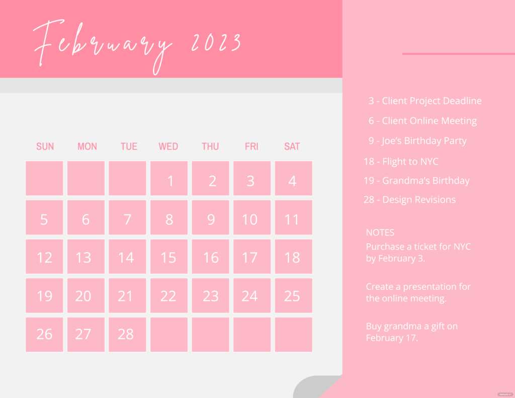 February 2023 Calendars Design Free Download Template