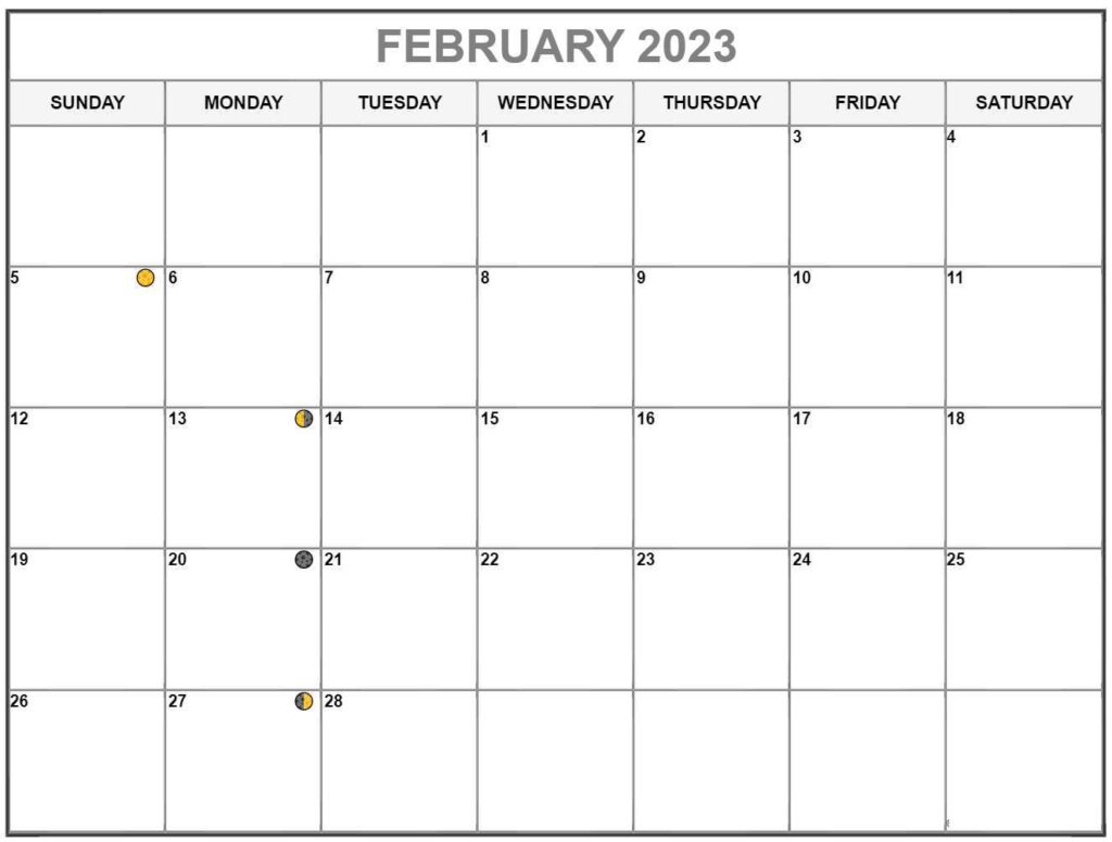 February 2023 Full Moon Calendar Calendar Dream