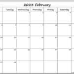 February 2023 Monday Calendar Monday To Sunday