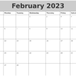 February 2023 My Calendar