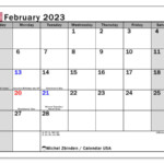 February 2023 Printable Calendar 49MS Michel Zbinden US