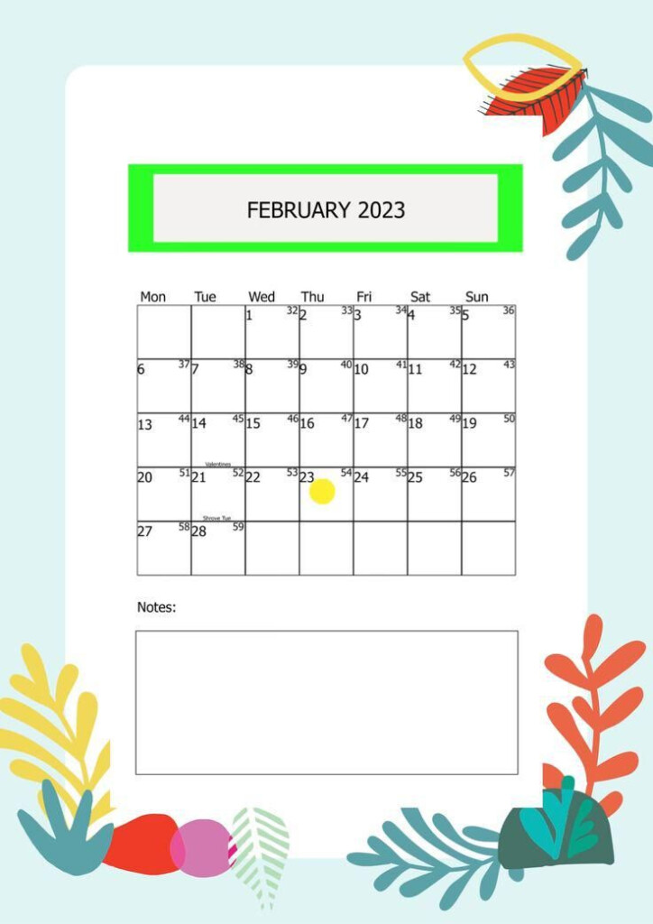 February 2023 Printable Calendar February 2023 Kalender February 