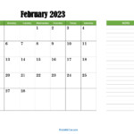 February 2023 Printable Calendar PDF With Holidays Templates